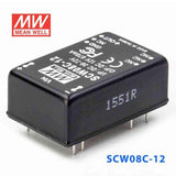Mean Well SCW08C-12 DC-DC Converter - 8W 36~72V DC in 12V out 670mA - SCW08C-12 - powersupplymall.com