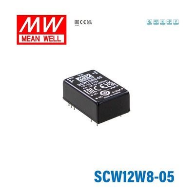 Mean Well SCW12W8-05 DC-DC Converter - 12W 9~75V DC in 5V out 10mA