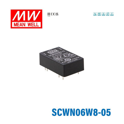 Mean Well SCWN06W8-05 DC-DC Converter - 6W 9~75V DC in 5V out 5mA
