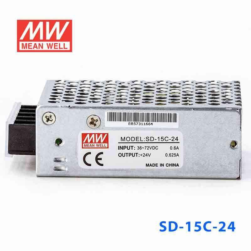 Mean Well SD-15C-24 DC-DC Converter - 15W - 36~72V in 24V out 625mA - SD-15C-24 - powersupplymall.com