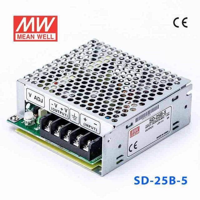 Mean Well SD-25B-5 DC-DC Converter - 25W - 19~36V in 5V out 5A - SD-25B-5 - powersupplymall.com