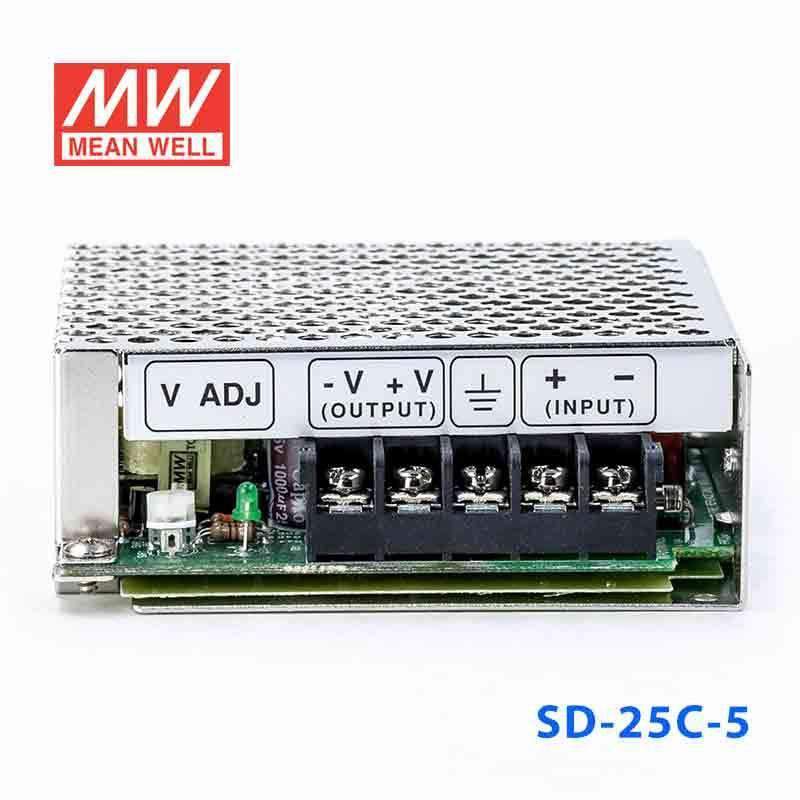 Mean Well SD-25C-5 DC-DC Converter - 25W - 36~72V in 5V out 5A - SD-25C-5 - powersupplymall.com