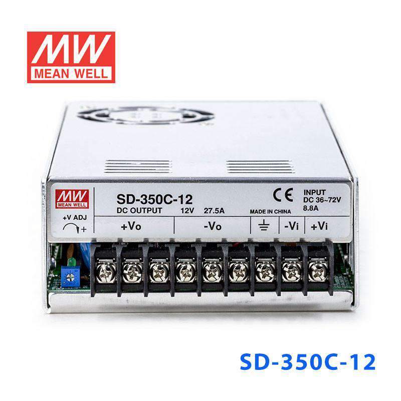 Mean Well SD-350C-12 DC-DC Converter - 330W - 36~72V in 12V out 27.5A - SD-350C-12 - powersupplymall.com