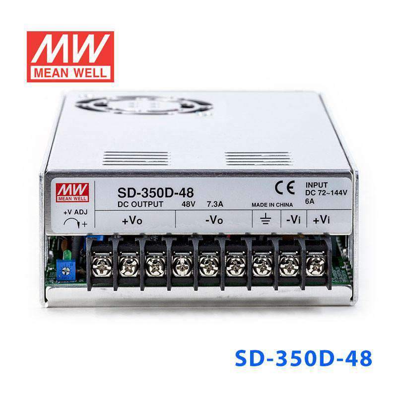 Mean Well SD-350D-48 DC-DC Converter - 350W - 72~144V in 48V out 7.3A - SD-350D-48 - powersupplymall.com