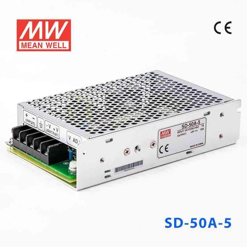 Mean Well SD-50A-5 DC-DC Converter - 50W - 9.2~18V in 5V out 10A - SD-50A-5 - powersupplymall.com