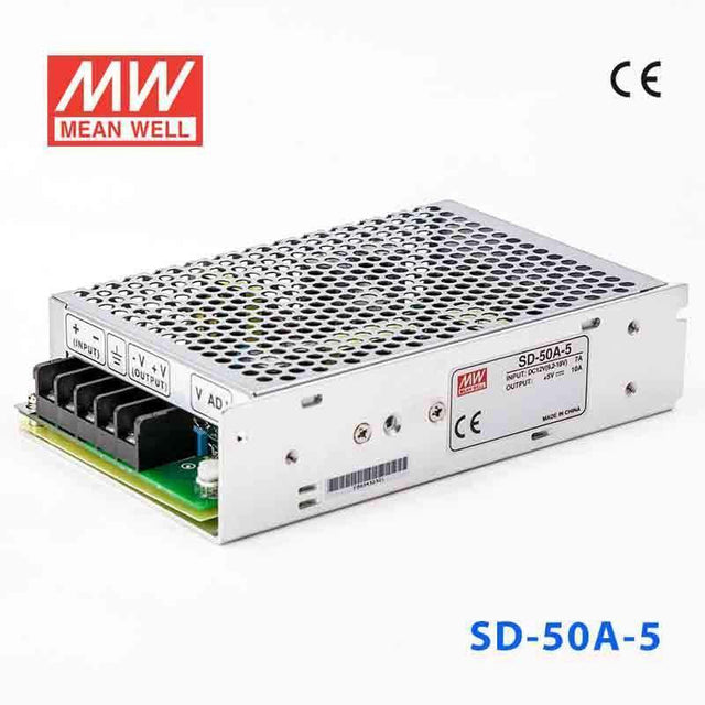 Mean Well SD-50A-5 DC-DC Converter - 50W - 9.2~18V in 5V out 10A - SD-50A-5 - powersupplymall.com