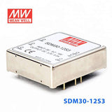 Mean Well SDM30-12S3 DC-DC Converter - 16.5W - 9.2~18V in 3.3V out 5A - SDM30-12S3 - powersupplymall.com