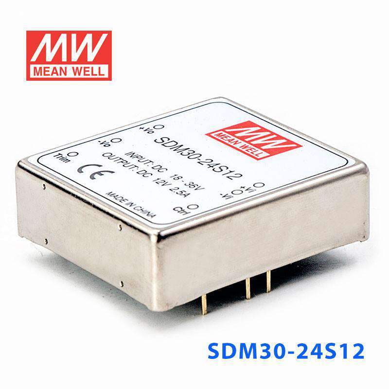 Mean Well SDM30 - 24S12 DC - DC Converter - 30W - 18~36V in 12V out - SDM30 - 24S12 - powersupplymall.com