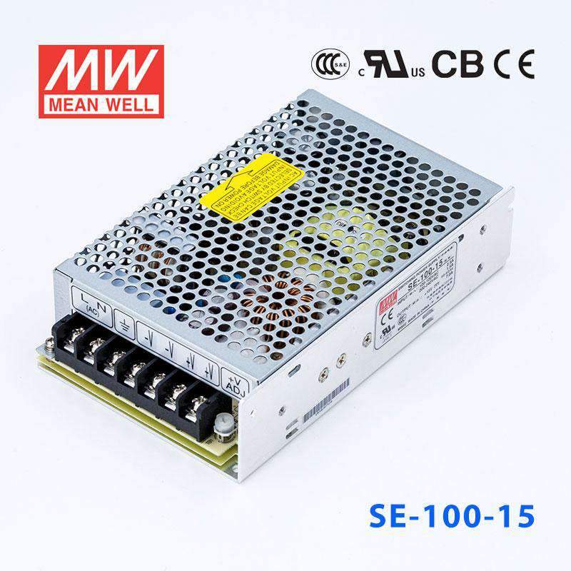 Mean Well SE-100-15 Power Supply 100W 15V 7A - SE-100-15 - powersupplymall.com