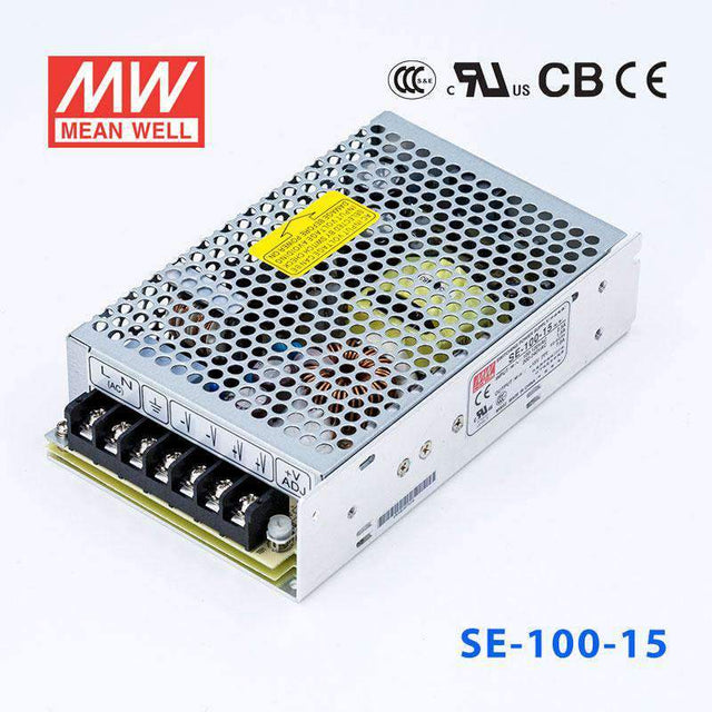 Mean Well SE-100-15 Power Supply 100W 15V 7A - SE-100-15 - powersupplymall.com
