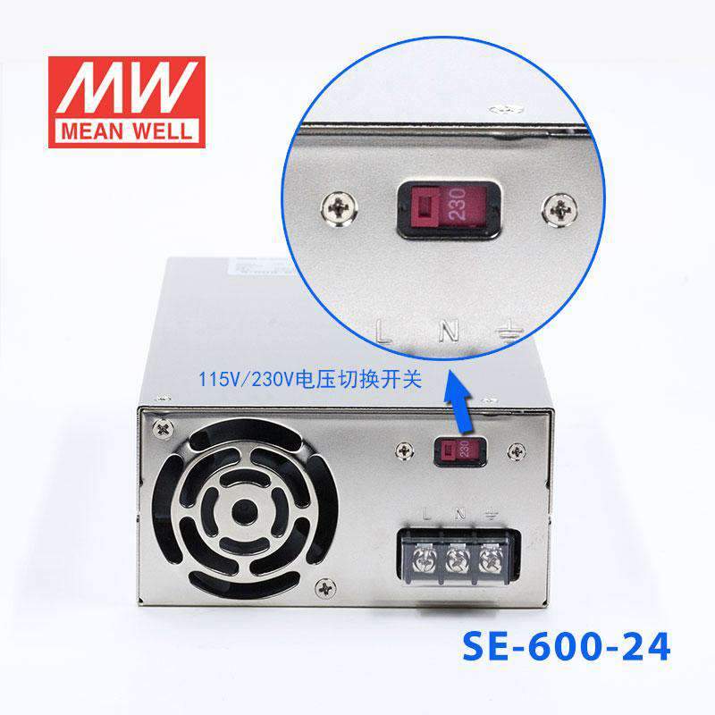 Mean Well SE - 600 - 24 Power Supply 600W 24V - SE - 600 - 24 - powersupplymall.com