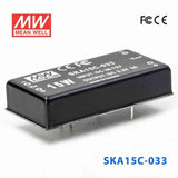 Mean Well SKA15C-033 DC-DC Converter - 15W - 36~72V in 3.3V out 3A - SKA15C-033 - powersupplymall.com