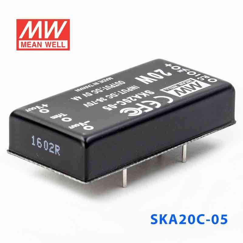 Mean Well SKA20C-05 DC-DC Converter - 20W - 36~75V in 5V out 4A - SKA20C-05 - powersupplymall.com