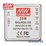 Mean Well SKA40A-05 DC-DC Converter - 35W - 9~18V in 5V out 7A - SKA40A-05 - powersupplymall.com