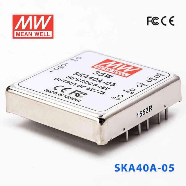 Mean Well SKA40A-05 DC-DC Converter - 35W - 9~18V in 5V out 7A - SKA40A-05 - powersupplymall.com