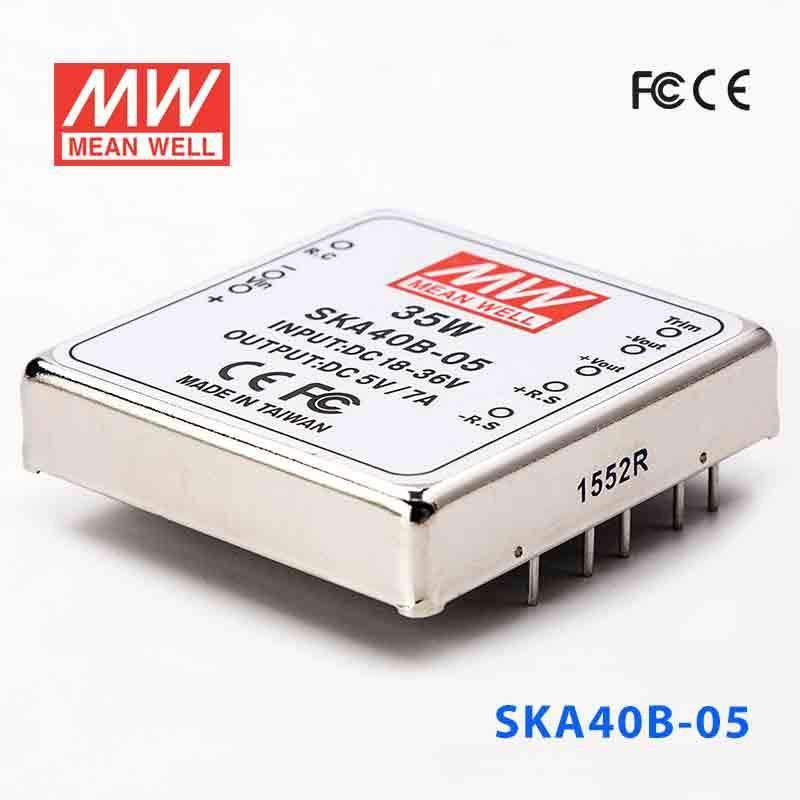 Mean Well SKA40B-05 DC-DC Converter - 35W - 18~36V in 5V out 7A - SKA40B-05 - powersupplymall.com