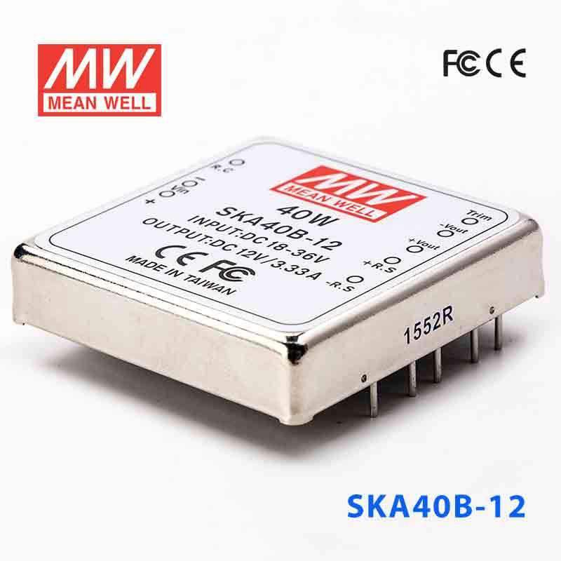 Mean Well SKA40B-12 DC-DC Converter - 35W - 18~36V in 12V out 3.33A - SKA40B-12 - powersupplymall.com