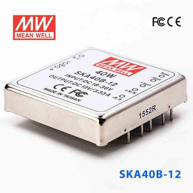 Mean Well SKA40B-12 DC-DC Converter - 35W - 18~36V in 12V out 3.33A - SKA40B-12 - powersupplymall.com