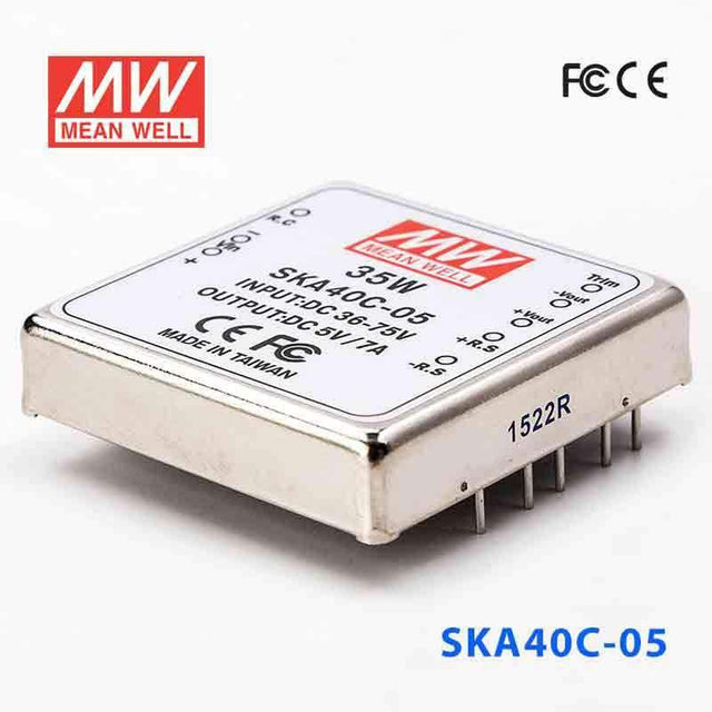 Mean Well SKA40C-05 DC-DC Converter - 35W - 36~75V in 5V out 7A - SKA40C-05 - powersupplymall.com