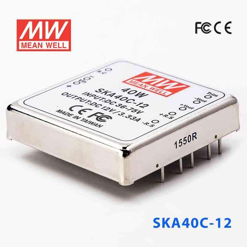 Mean Well SKA40C-12 DC-DC Converter - 35W - 36~75V in 12V out 3.33A - SKA40C-12 - powersupplymall.com