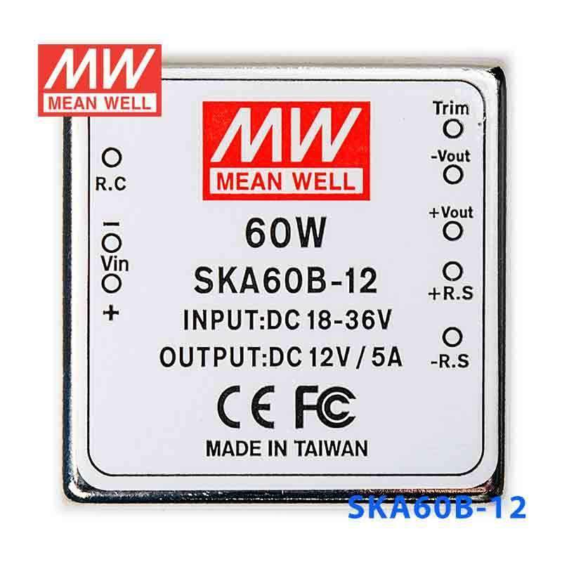 Mean Well SKA60B-12 DC-DC Converter - 60W - 18~36V in 12V out 5A - SKA60B-12 - powersupplymall.com