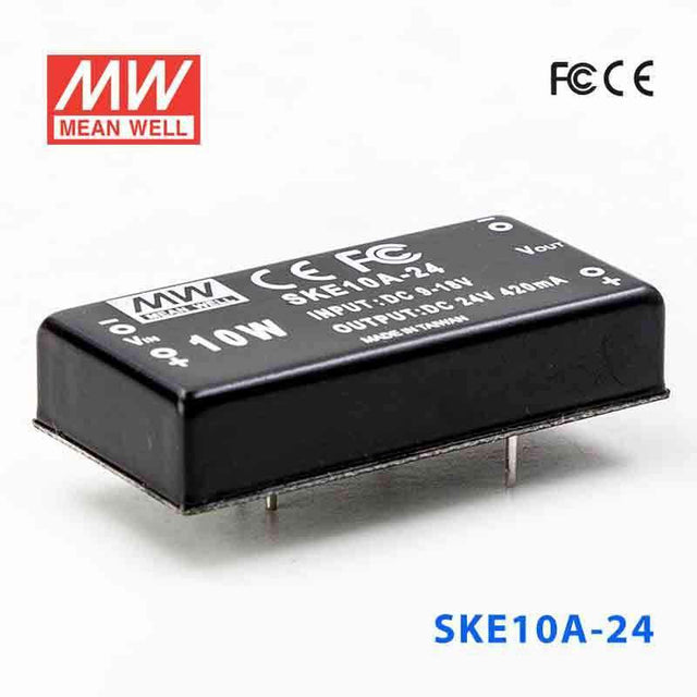 Mean Well SKE10A-24 DC-DC Converter - 10W - 9~18V in 24V out 420mA - SKE10A-24 - powersupplymall.com