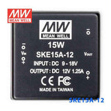 Mean Well SKE15A-12 DC-DC Converter - 15W - 9~18V in 12V out 1.25A - SKE15A-12 - powersupplymall.com