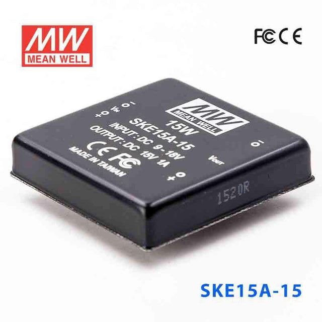 Mean Well SKE15A-15 DC-DC Converter - 15W - 9~18V in 15V out 1A - SKE15A-15 - powersupplymall.com
