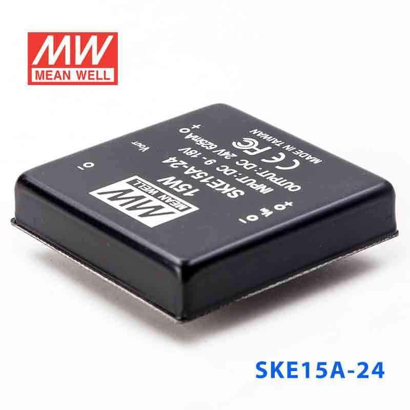 Mean Well SKE15A-24 DC-DC Converter - 15W - 9~18V in 24V out 625mA - SKE15A-24 - powersupplymall.com
