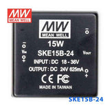 Mean Well SKE15B-24 DC-DC Converter - 15W - 18~36V in 24V out 625mA - SKE15B-24 - powersupplymall.com