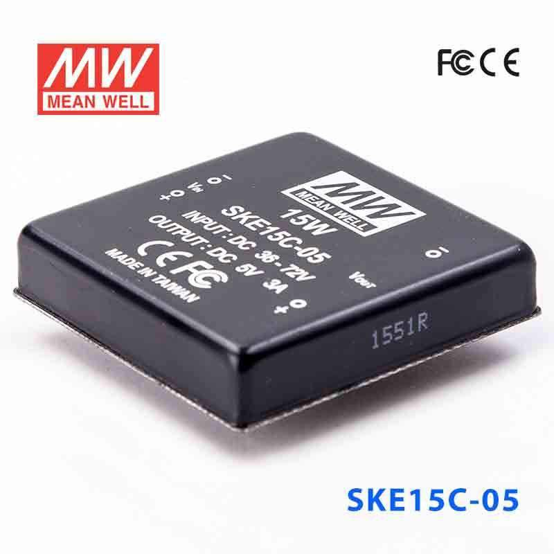 Mean Well SKE15C-05 DC-DC Converter - 15W - 36~72V in 5V out 3A - SKE15C-05 - powersupplymall.com