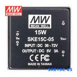 Mean Well SKE15C-05 DC-DC Converter - 15W - 36~72V in 5V out 3A - SKE15C-05 - powersupplymall.com