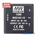 Mean Well SKE15C-15 DC-DC Converter - 15W - 36~72V in 15V out 1A - SKE15C-15 - powersupplymall.com