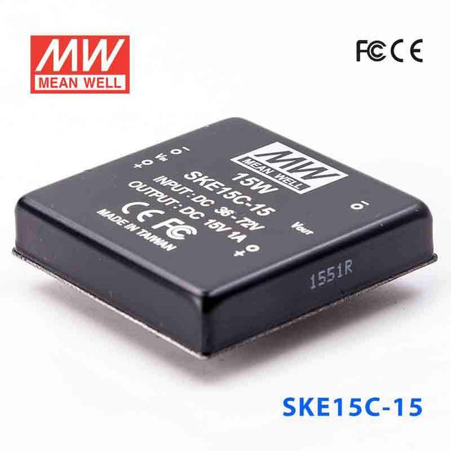 Mean Well SKE15C-15 DC-DC Converter - 15W - 36~72V in 15V out 1A - SKE15C-15 - powersupplymall.com