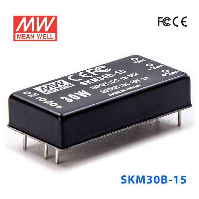 Mean Well SKM30B-15 DC-DC Converter - 30W - 18~36V in 15V out 2A - SKM30B-15 - powersupplymall.com