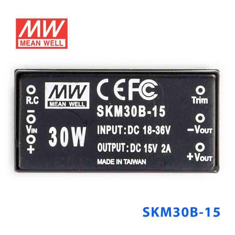 Mean Well SKM30B-15 DC-DC Converter - 30W - 18~36V in 15V out 2A - SKM30B-15 - powersupplymall.com