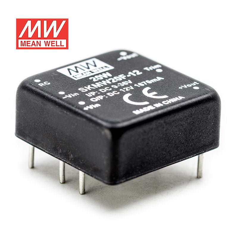 Mean Well SKMW20F-12 DC-DC Converter - 20W - 9~36V in 12V out 1.67A - SKMW20F-12 - powersupplymall.com