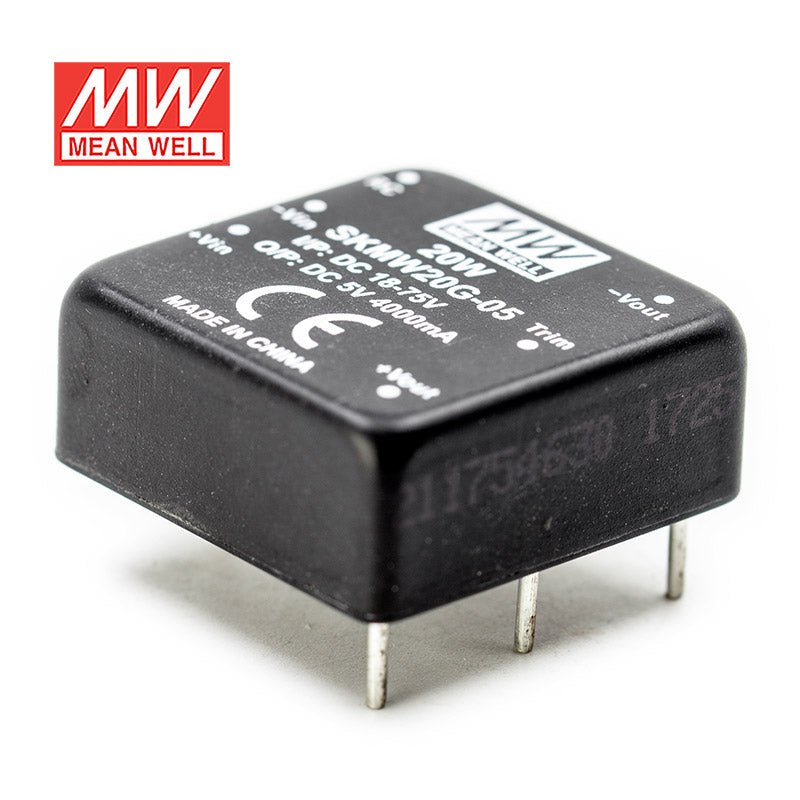 Mean Well SKMW20G-05 DC-DC Converter - 20W - 18~75V in 5V out 4A - SKMW20G-05 - powersupplymall.com