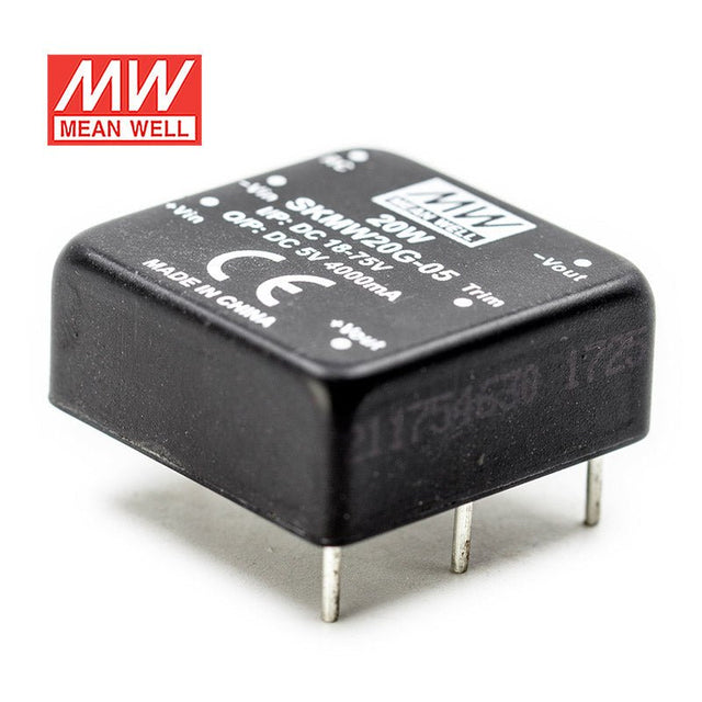Mean Well SKMW20G-05 DC-DC Converter - 20W - 18~75V in 5V out 4A - SKMW20G-05 - powersupplymall.com