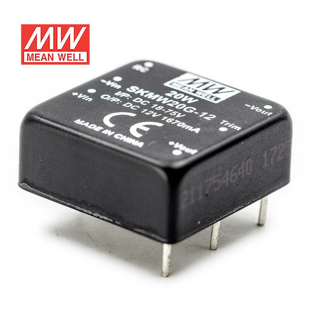 Mean Well SKMW20G-12 DC-DC Converter - 20W - 18~75V in 12V out 1.67A - SKMW20G-12 - powersupplymall.com