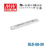 Mean Well SLD-50-24 Linear LED Driver 50.4W 24V 2100mA - Slim - SLD-50-24 - powersupplymall.com