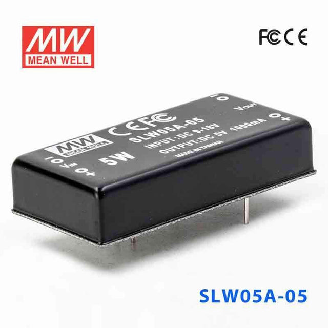 Mean Well SLW05A-05 DC-DC Converter - 5W - 9~18V in 5V out 1A - SLW05A-05 - powersupplymall.com
