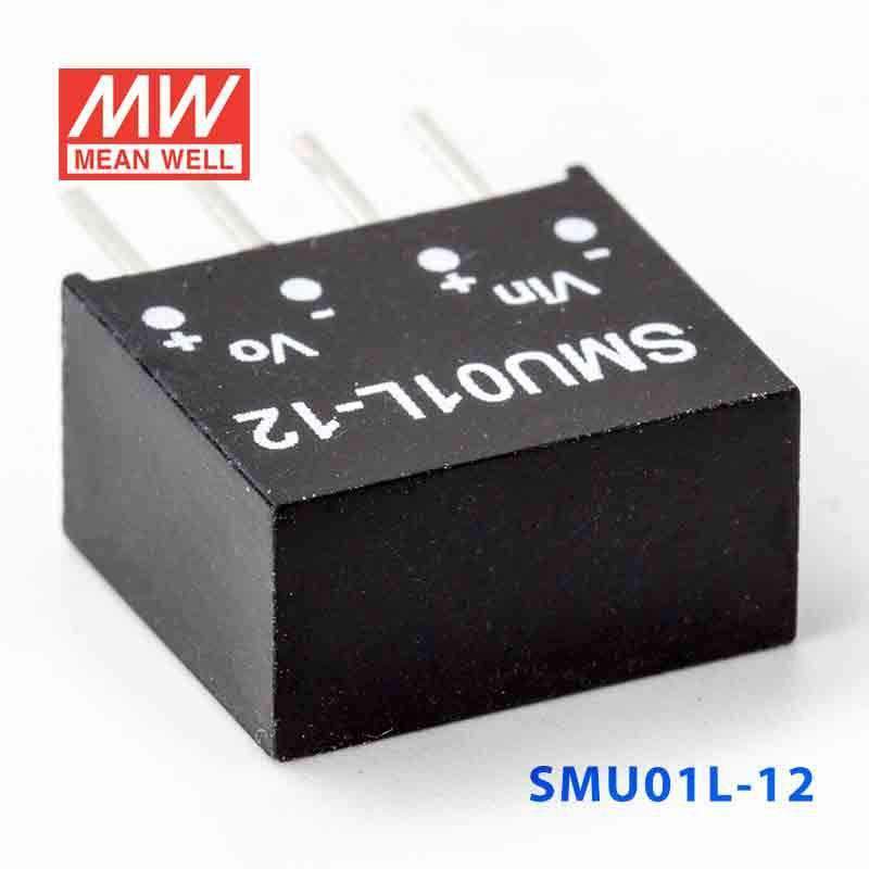 Mean Well SMU01L-12 DC-DC Converter - 1W - 4.5~5.5V in 12V out 84mA - SMU01L-12 - powersupplymall.com