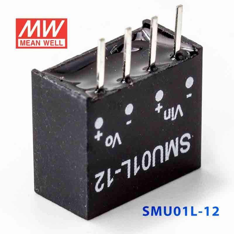 Mean Well SMU01L-12 DC-DC Converter - 1W - 4.5~5.5V in 12V out 84mA - SMU01L-12 - powersupplymall.com