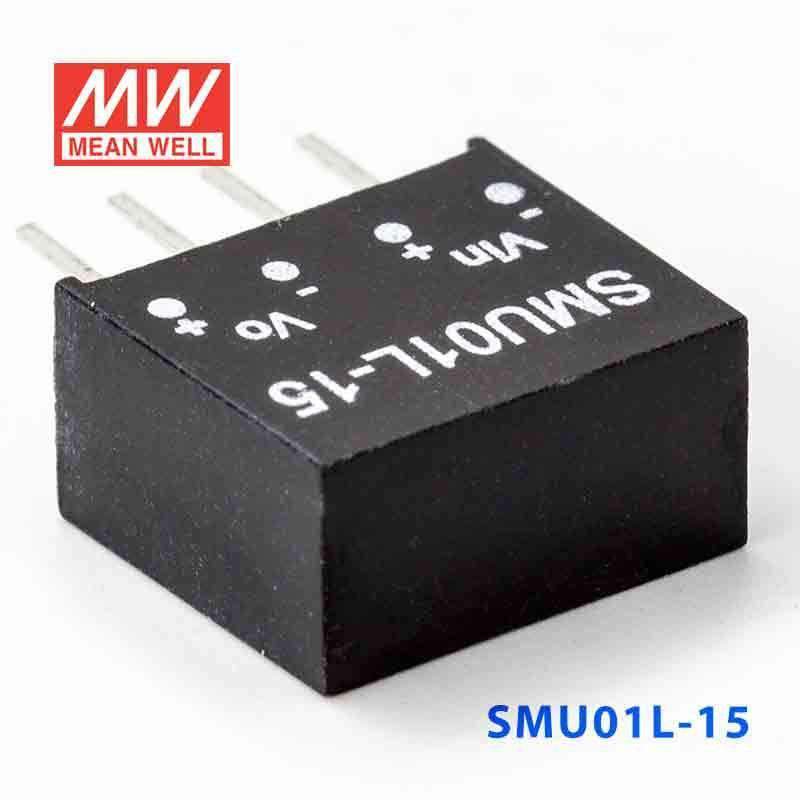 Mean Well SMU01L-15 DC-DC Converter - 1W - 4.5~5.5V in 15V out 67mA - SMU01L-15 - powersupplymall.com