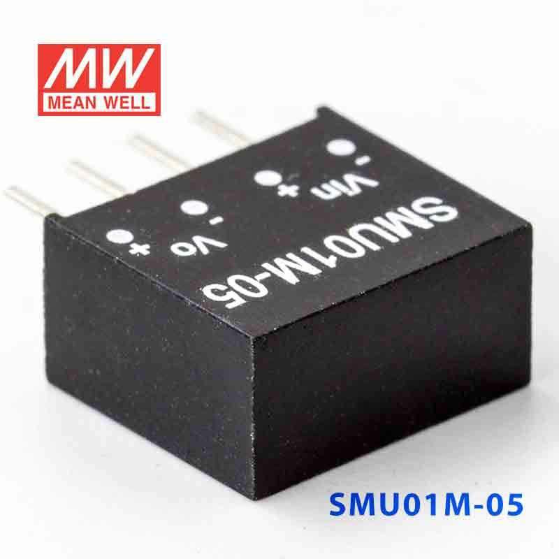 Mean Well SMU01M-05 DC-DC Converter - 1W - 10.8~13.2V in 5V out 200mA - SMU01M-05 - powersupplymall.com