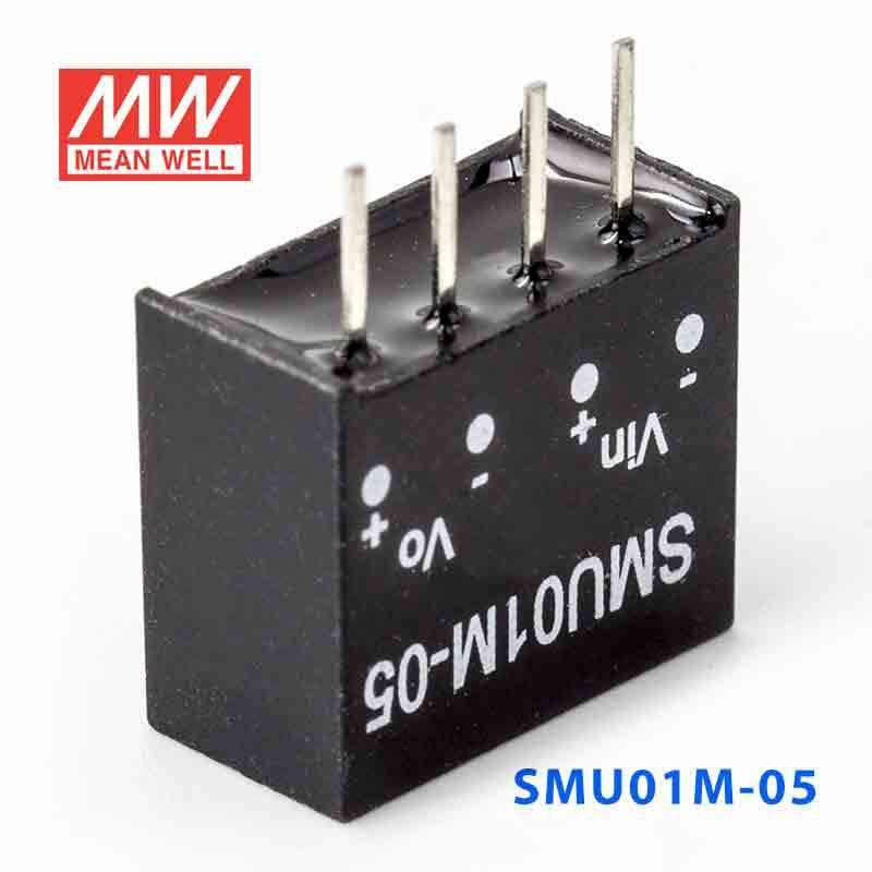 Mean Well SMU01M-05 DC-DC Converter - 1W - 10.8~13.2V in 5V out 200mA - SMU01M-05 - powersupplymall.com