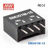 Mean Well SMU01M-15 DC-DC Converter - 1W - 10.8~13.2V in 15V out 67mA - SMU01M-15 - powersupplymall.com