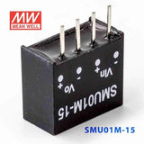 Mean Well SMU01M-15 DC-DC Converter - 1W - 10.8~13.2V in 15V out 67mA - SMU01M-15 - powersupplymall.com