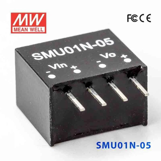 Mean Well SMU01N-05 DC-DC Converter - 1W - 21.6~26.4V in 5V out 200mA - SMU01N-05 - powersupplymall.com